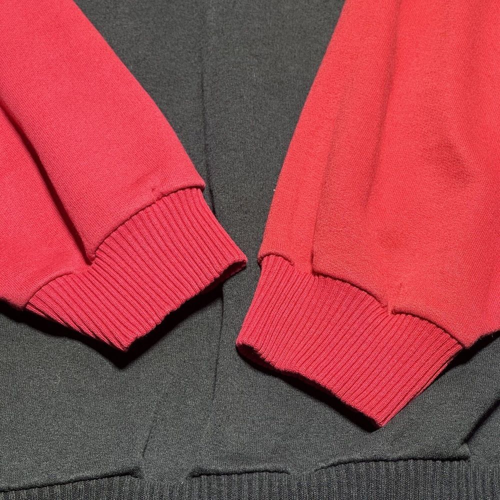 Vintage 1990s Black Red Bulls Colorway Lightweight Mock Neck Sweater Size Large - Picture 3 of 16